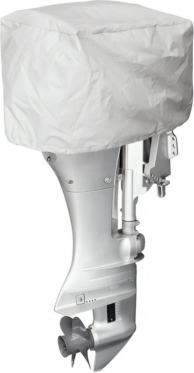 Proplus Außenbordmotorabdeckung – geeignet für 25-50 PS Außenbordmotoren – 76 x 39 x 41 cm – Abdeckung – Schutzhülle – 600d Polyester – UV-stabilisierte Bootsmotorabdeckung – geeignet für Meerwasser – hellgrau