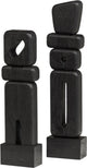 Woood Elon-Skulptur-Ornamente – Holz – Schwarz – 2er-Set