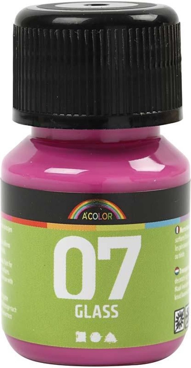 Permanente Glasmalfarbe - Rosa, 30ml