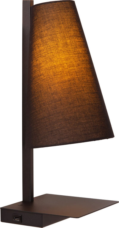 Lucide Gregory – Nachttischlampe Wandleuchte – 1xE27 – mit USB-Ladepunkt – Schwarz