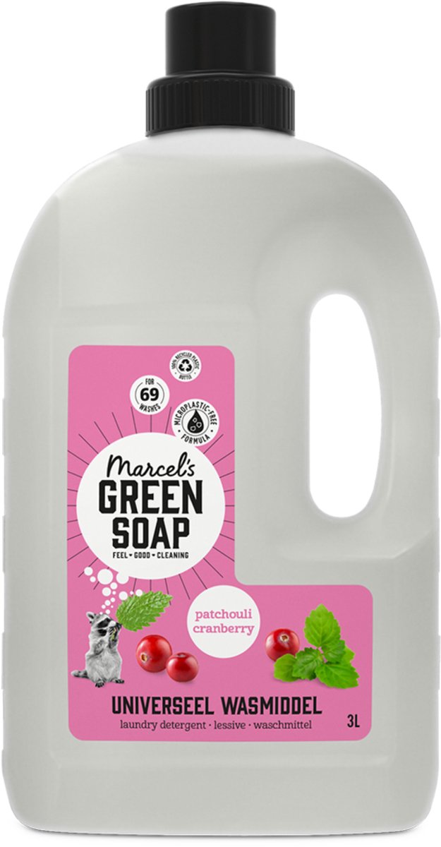 Marcel's Green Soap Universalwaschmittel – Großpackung – Patchouli Cranberry – 3 l – 69 Waschgänge