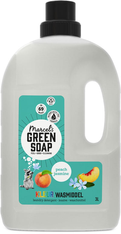 Marcel's grüne Seife, Farbwaschmittel – Großpackung – Pfirsich-Jasmin – 3 l – 69 Wäschen