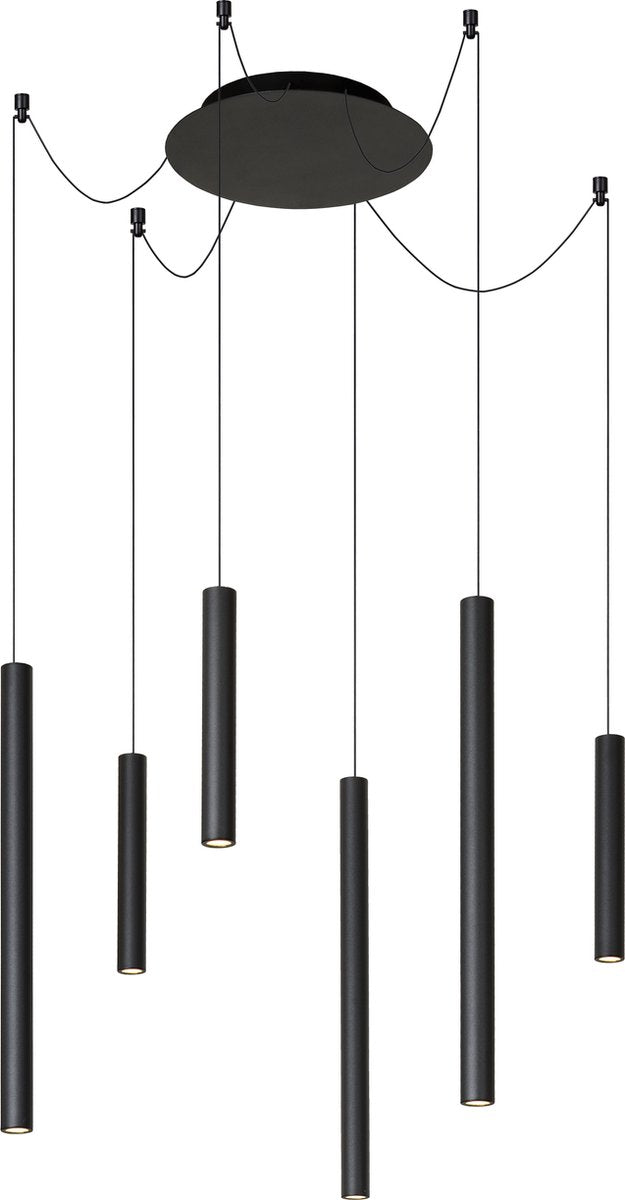 Lucide Lorenz - Hängelampe - ø 120 cm - LED dimmbar - 6x4w 3000k - Schwarz