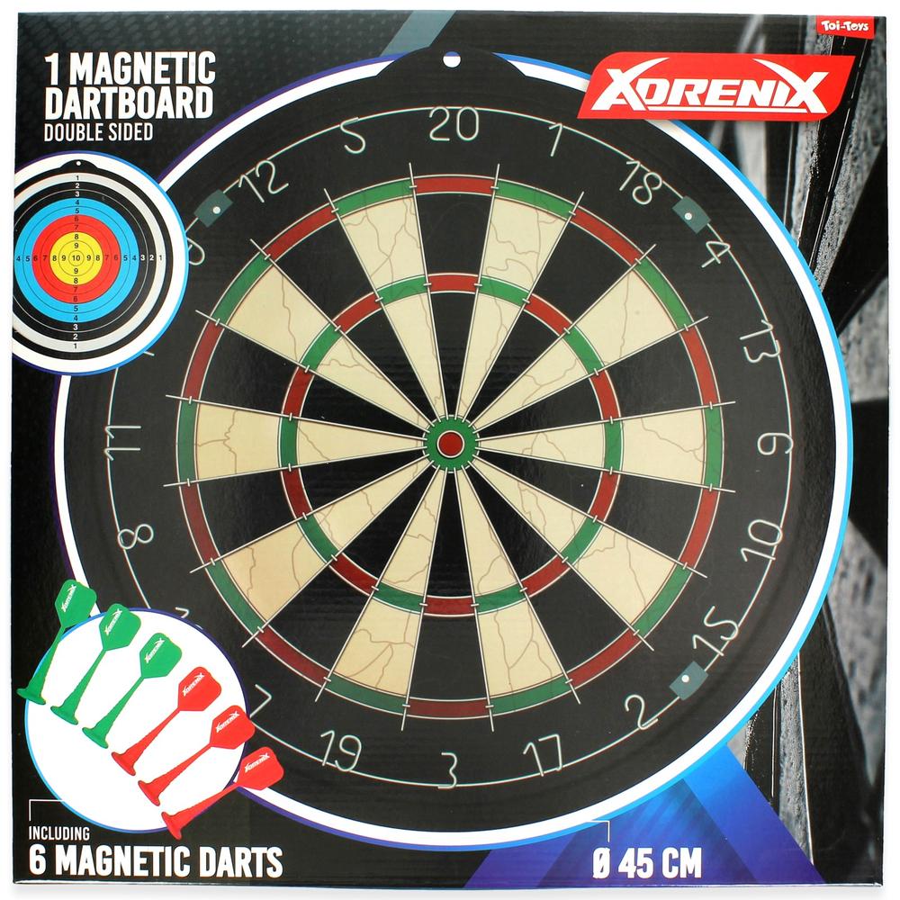 Toi-toys magnetische Dartscheibe 45 cm mit 6 Magnetpfeilen