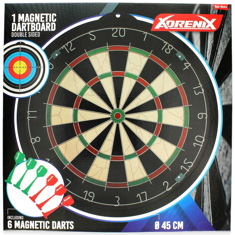 Toi-toys magnetische Dartscheibe 45 cm mit 6 Magnetpfeilen