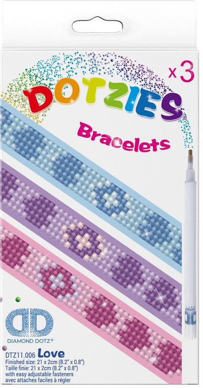 Diamond dotz® Diamond Dotz Dotzies Liebesarmbänder – Diamantmalerei – 804 Dotz – 21 x 2 cm