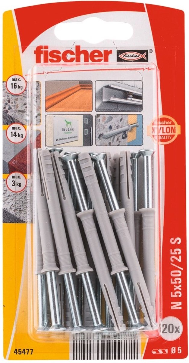 Fischer 045477 n 5 x 50 25 s k nv Nageldübel 50 mm 5 mm 1 Satz(e)