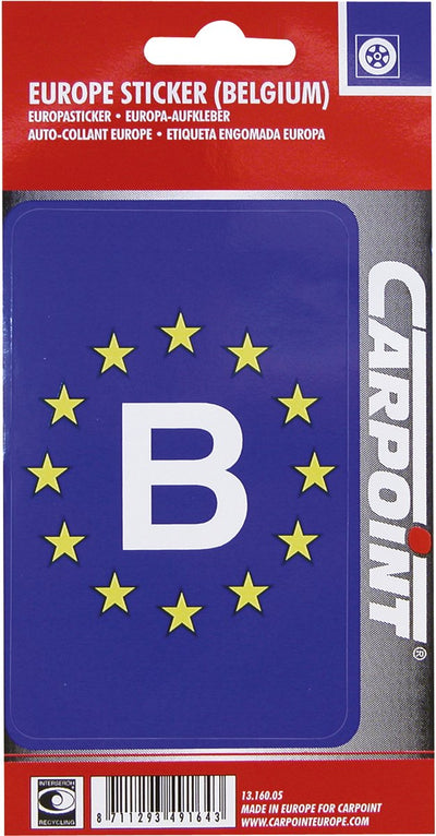 Carpoint Aufkleber „Europa Belgien“ rechteckig