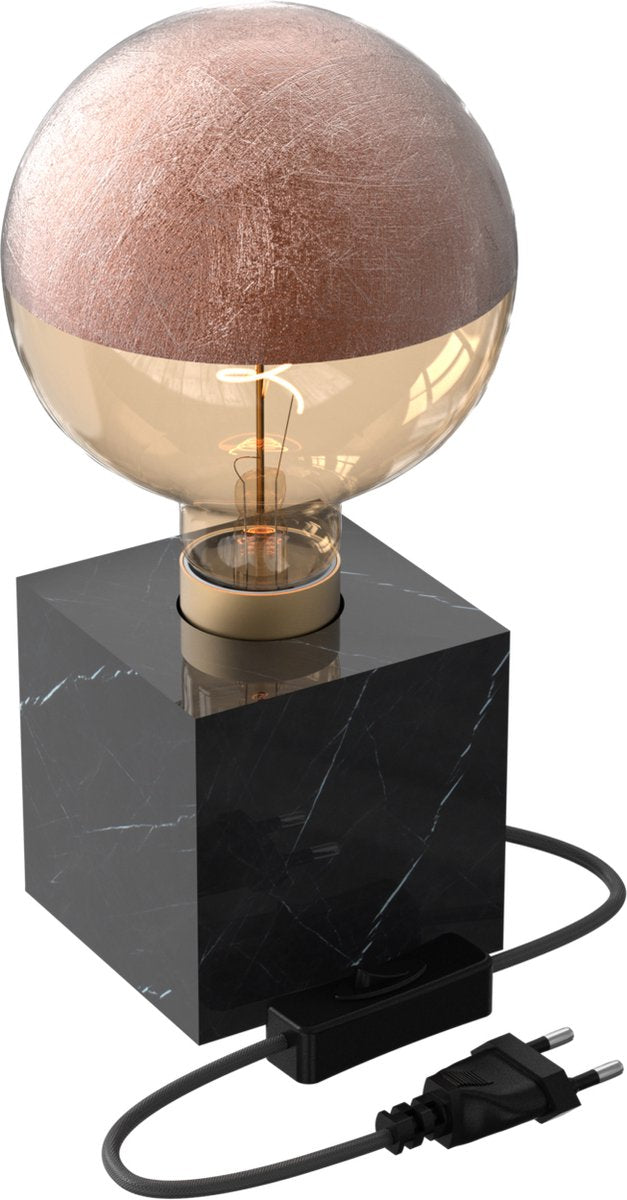 Calex Tischleuchte Marmor quadratisch - e27 - schwarz - exkl. Lichtquelle