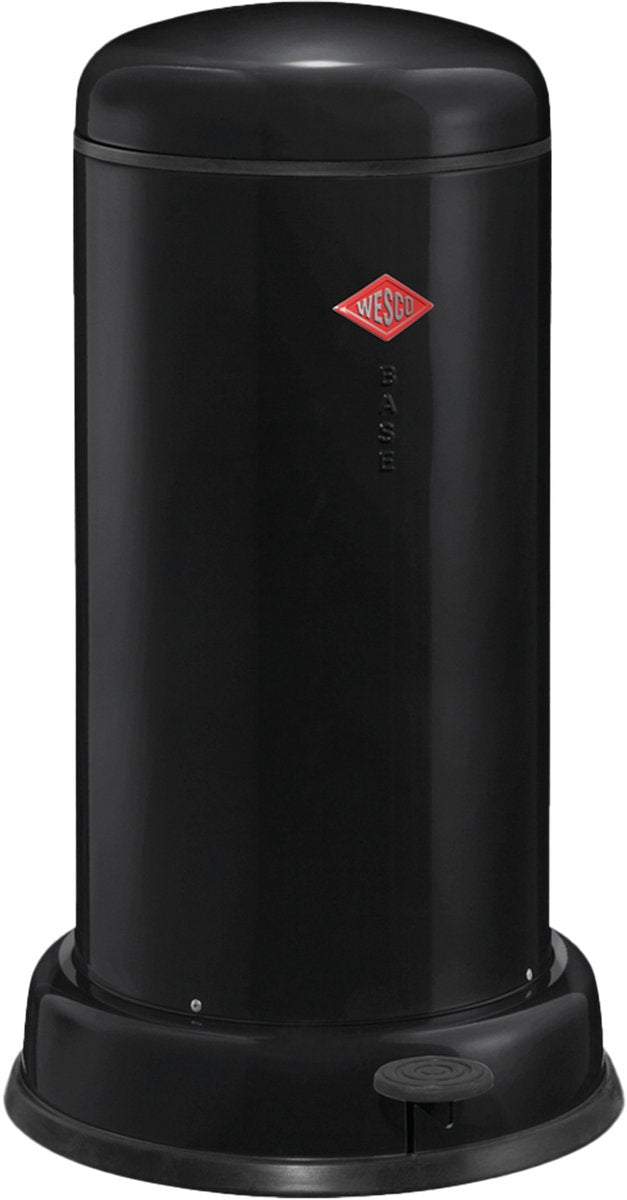 Wesco Baseboy Abfallbehälter mit Soft-Close | 20 Liter | Metall - schwarz | Treteimer