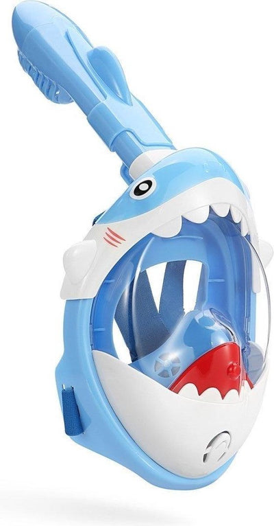 Atlantis Shark Schnorchelmaske - Schnorchel - Taucherbrille - Schnorchelset - Vollgesichtsmaske - Kinder - Blau