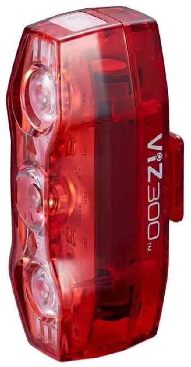Cateye viz300 Rücklicht – Lumen: 300 – USB wiederaufladbar – 300 Grad Sichtbarkeit – Opticube-Linsentechnologie – Rot