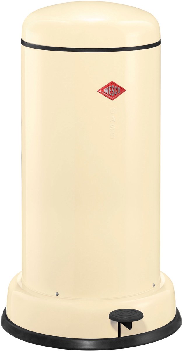 Wesco Baseboy Abfallbehälter mit Soft-Close | 20 Liter | Metall - Mandel | Treteimer