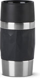 Tefal Compact N2160110 Reisebecher – Thermosflasche – 300 ml – Schwarz – auslaufsicher – für heiße und kalte Getränke geeignet