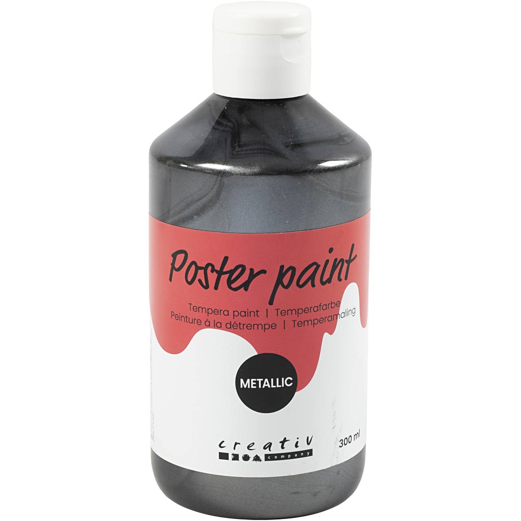 Creativ Company Temperafarbe Metallic, Schwarz, 300 ml 1 Dose