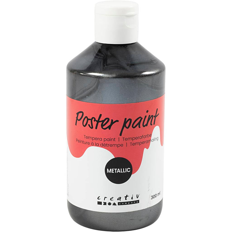 Creativ Company Temperafarbe Metallic, Schwarz, 300 ml 1 Dose