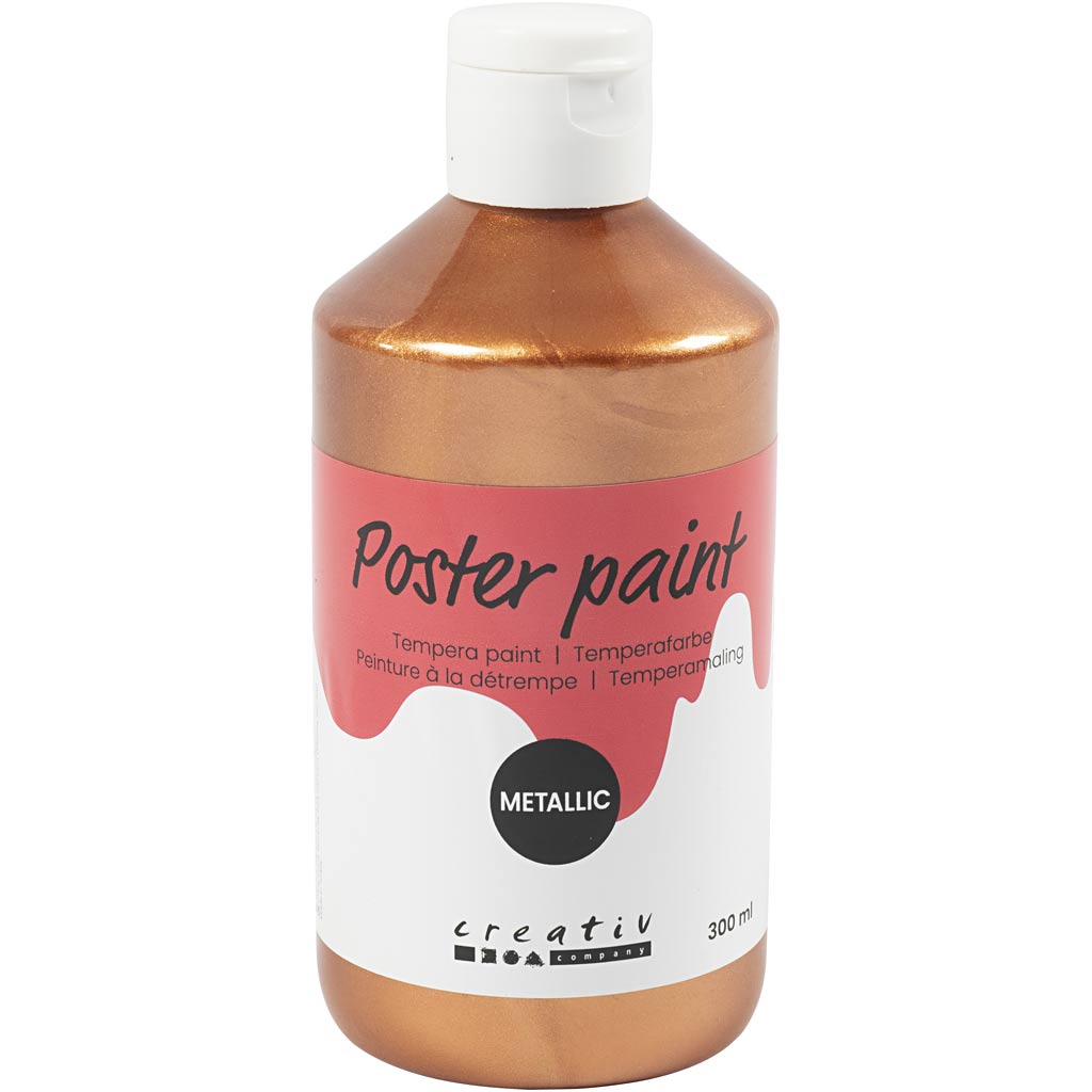 Creativ Company Temperafarbe Metallic, Metallic-Kupfer, 300 ml 1 Dose