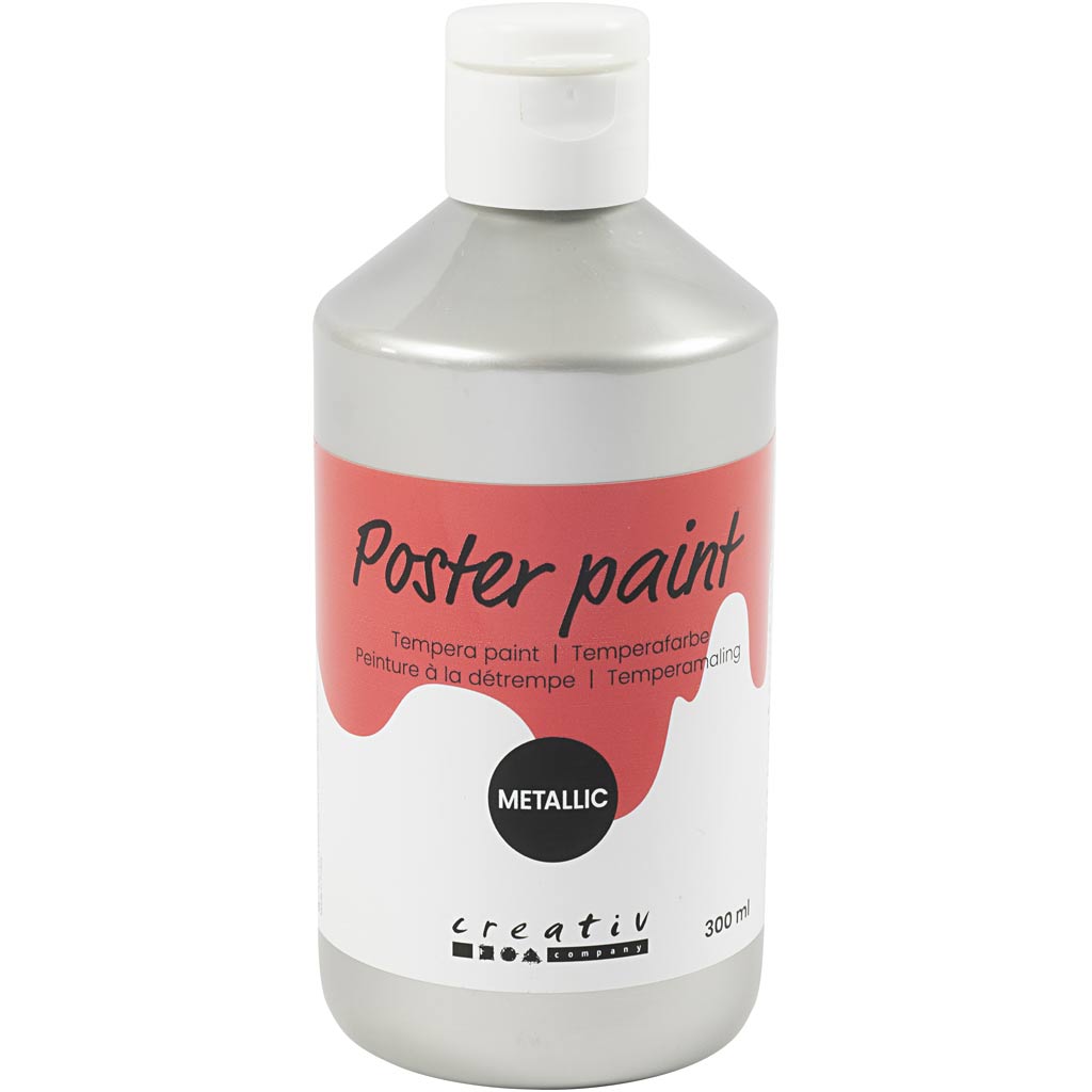 Creativ Company Temperafarbe Metallic, Silber, 300 ml 1 Dose
