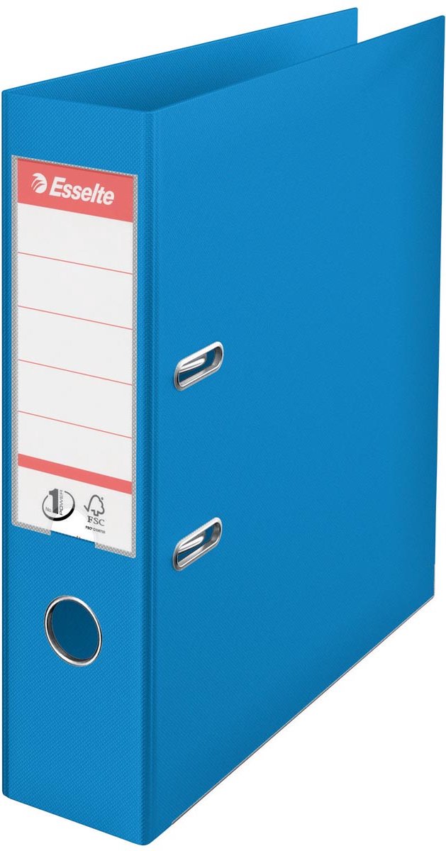 Esselte No.1 Vivida Kunststoff-A4-Ordner mit Etikettenhalter – für 500 Blatt – Rückenbreite 75 mm – blau