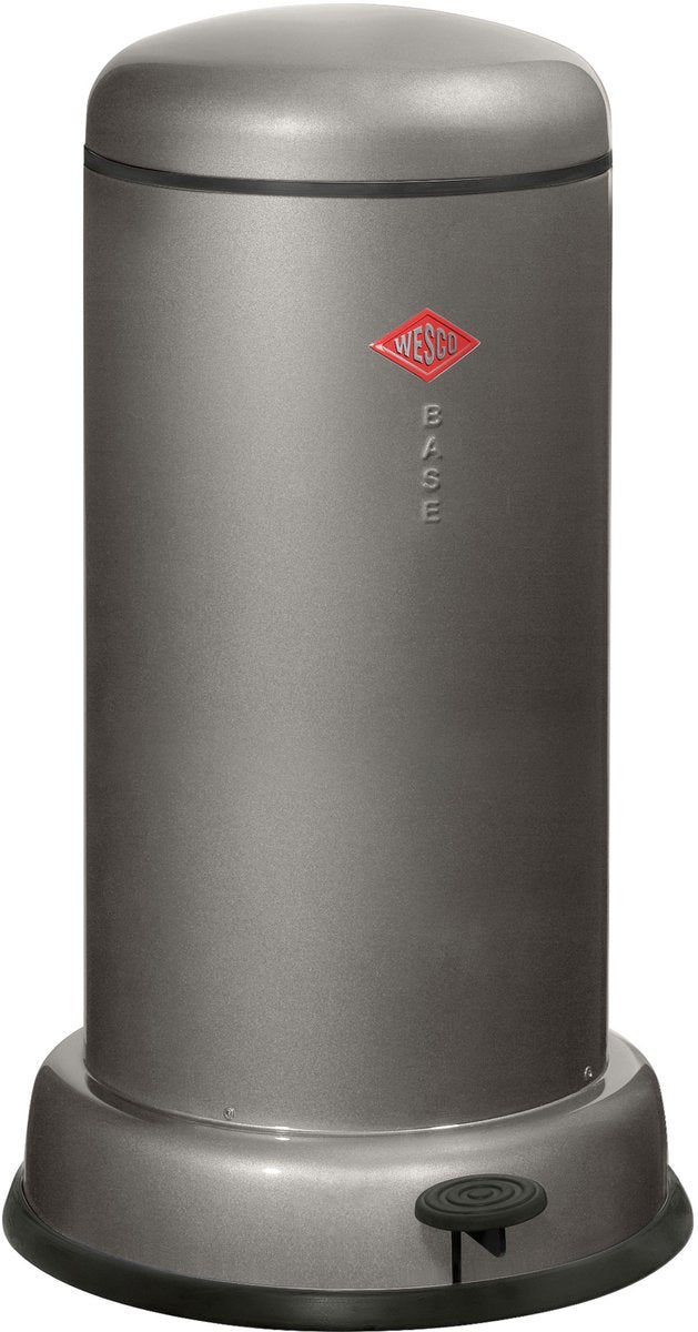 Wesco Baseboy Abfallbehälter mit Soft-Close | 20 Liter | Metall - Graphit | Treteimer