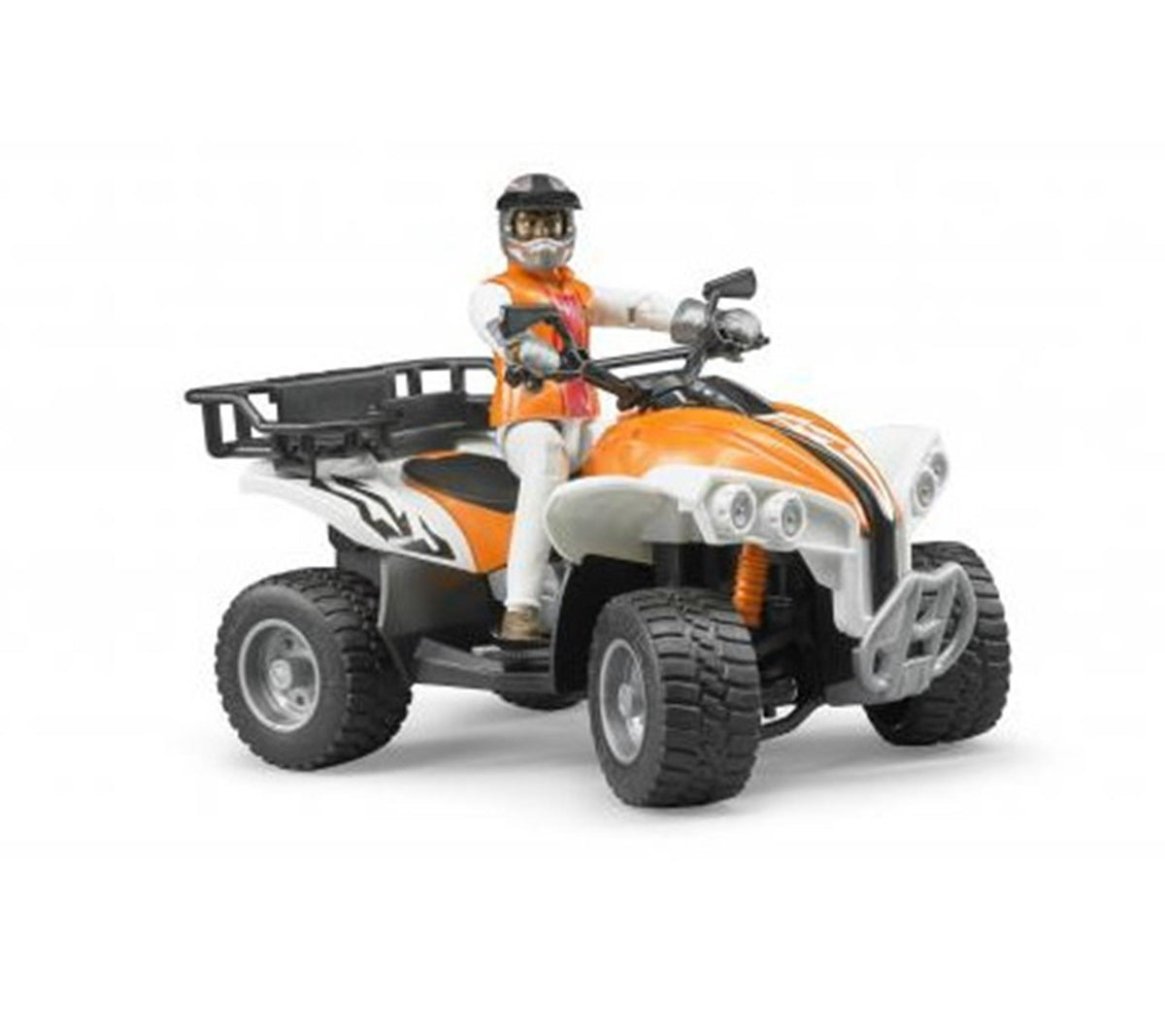 Bruder Quad mit Fahrer orange und weiß