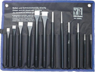 SW Stahl Meißel Pin Punch Set 12tlg.