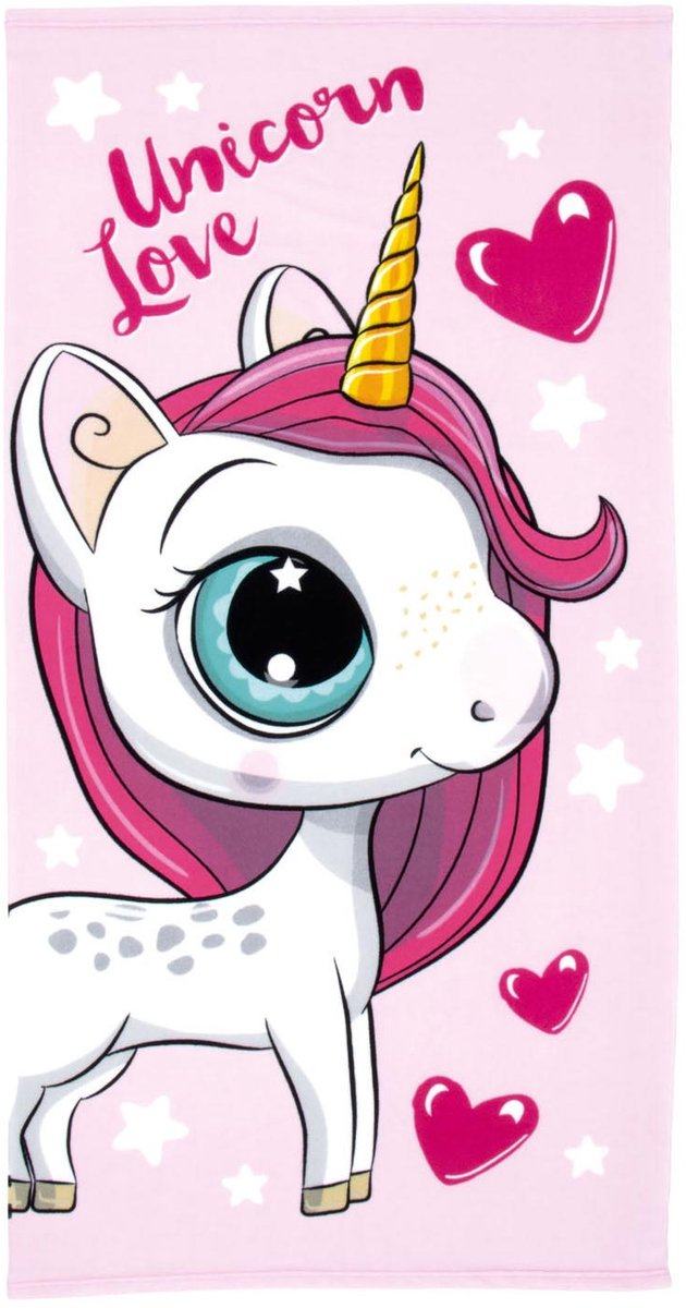 Badetuch Einhorn Liebe, 70x140