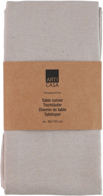 Arti casa Tischläufer 35x150 cm – Tischläufer beige uni – Tischläufer für Esstisch – längliche Tischdekoration – beige