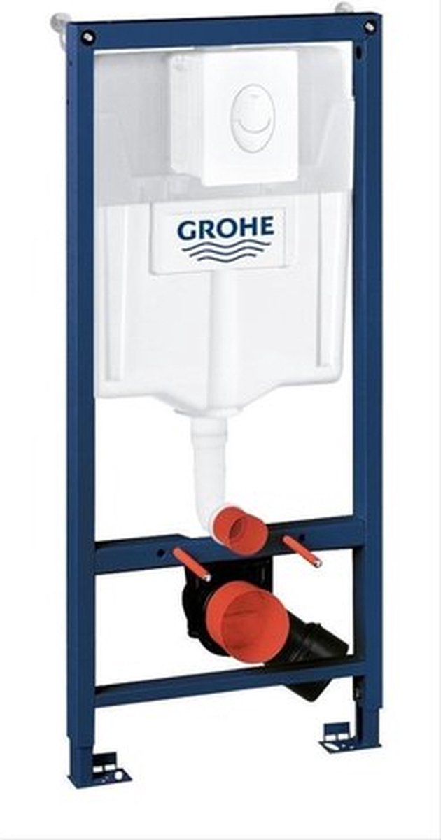 Grohe Rapid SL 3-in-1 Unterputz-Spülkasten-Set – für ein Wand-WC – 1,13 m – Wandhalterungen – mit weißer Bedienplatte