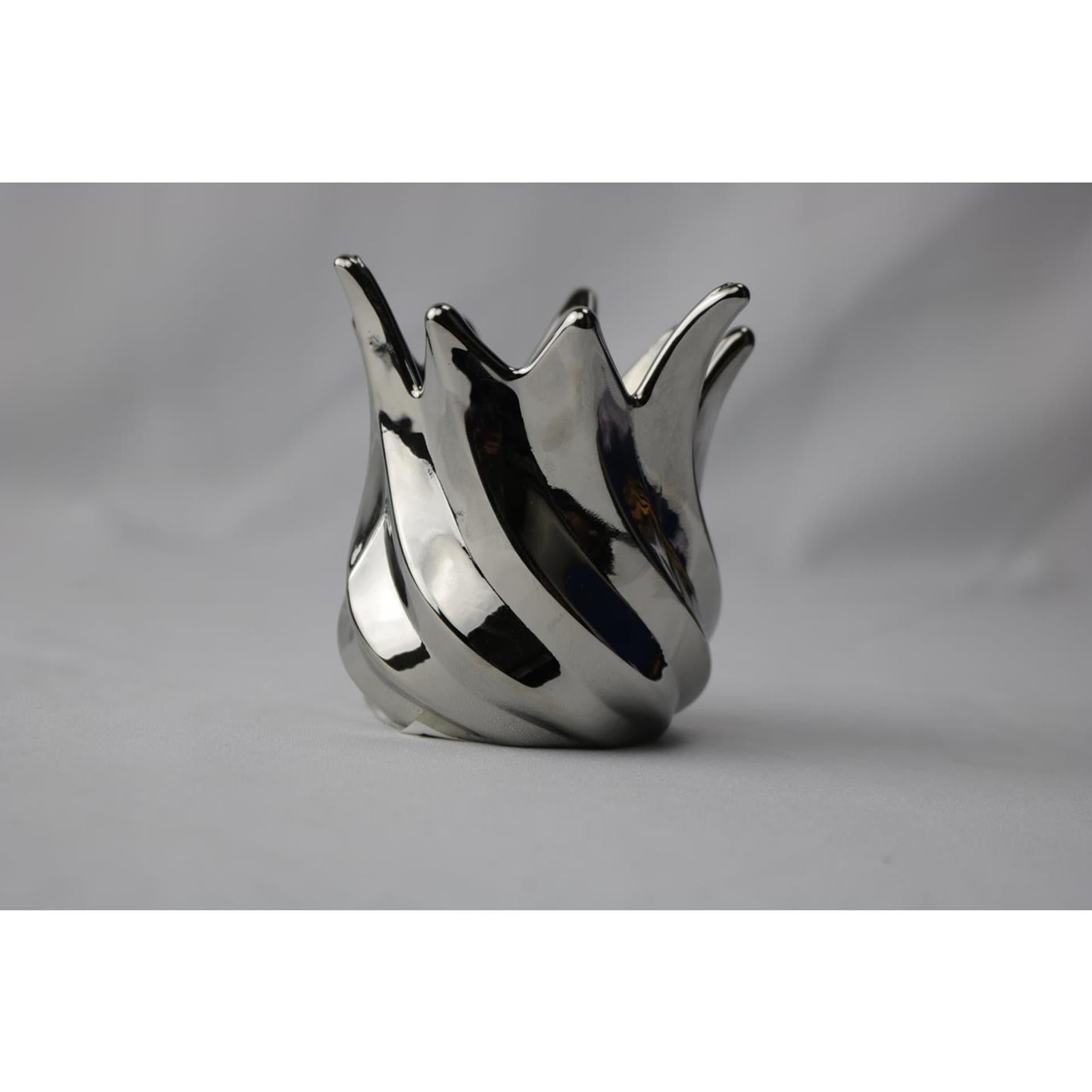 Mansion Atmosphäre Teelichthalter Silber 9x9x9,3cm