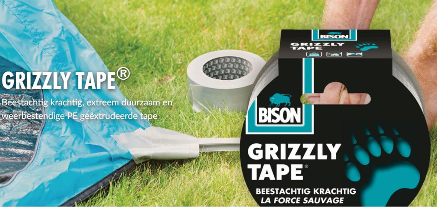 Bison-Grizzly-Klebeband, silberfarben, Rolle 10 m x 5 cm