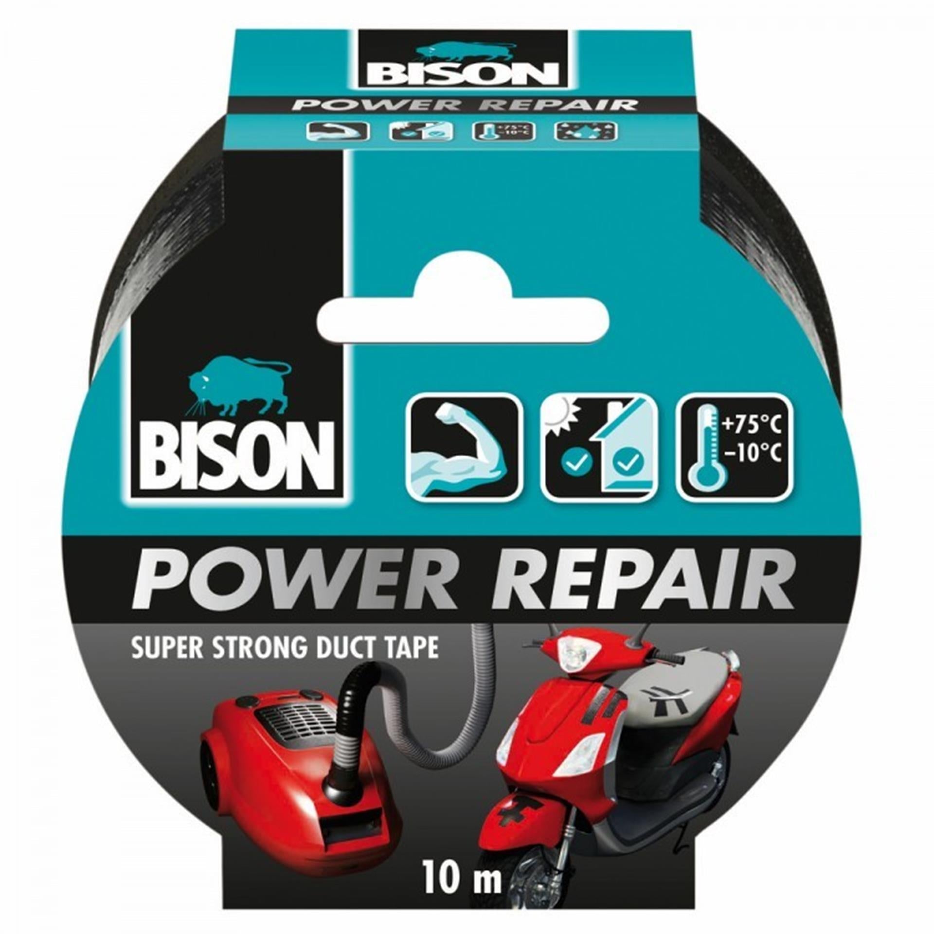 Bison Power-Klebeband schwarz 10 m x 4,8 cm