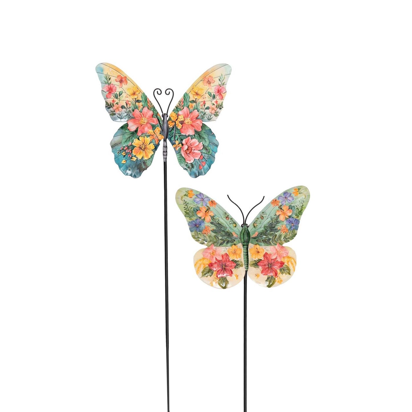 Anna's Collection Schmetterling mit Blumen auf Stecker 15x57cm