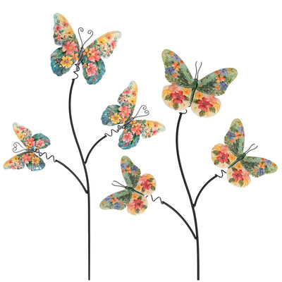 Annas Sammlung Schmetterlinge Blumen auf Stecker 35x78cm