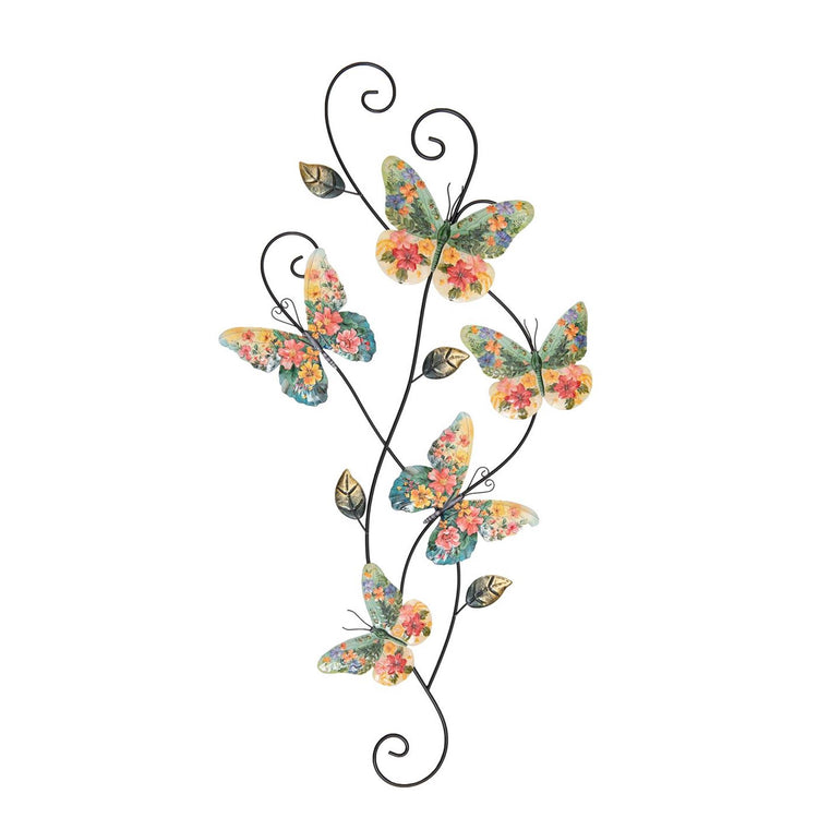 Anna's Collection Wanddeko-Schmetterlinge mit Blumen35x1,5x68cm