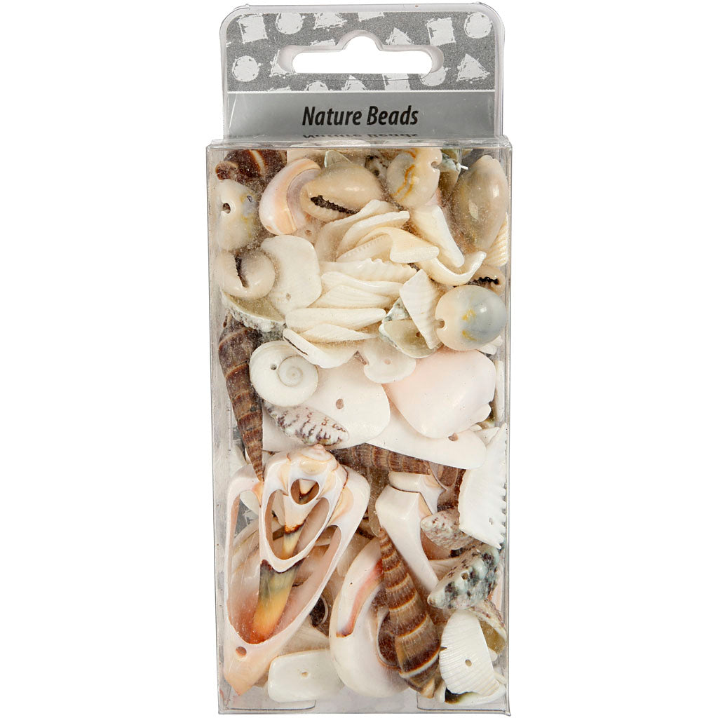 Creativ Company Strang Muschelperlen, Größe 9-40 mm, Lochgröße 1-1,5 mm, 120 g 1 Box