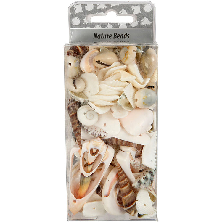 Creativ Company Strang Muschelperlen, Größe 9-40 mm, Lochgröße 1-1,5 mm, 120 g 1 Box