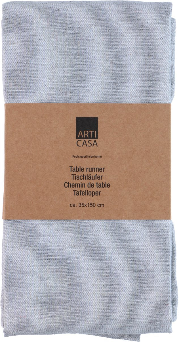 Arti casa Tischläufer 35x150 cm – Tischläufer hellblau uni – Tischläufer für Esstisch – längliche Tischdekoration – grau