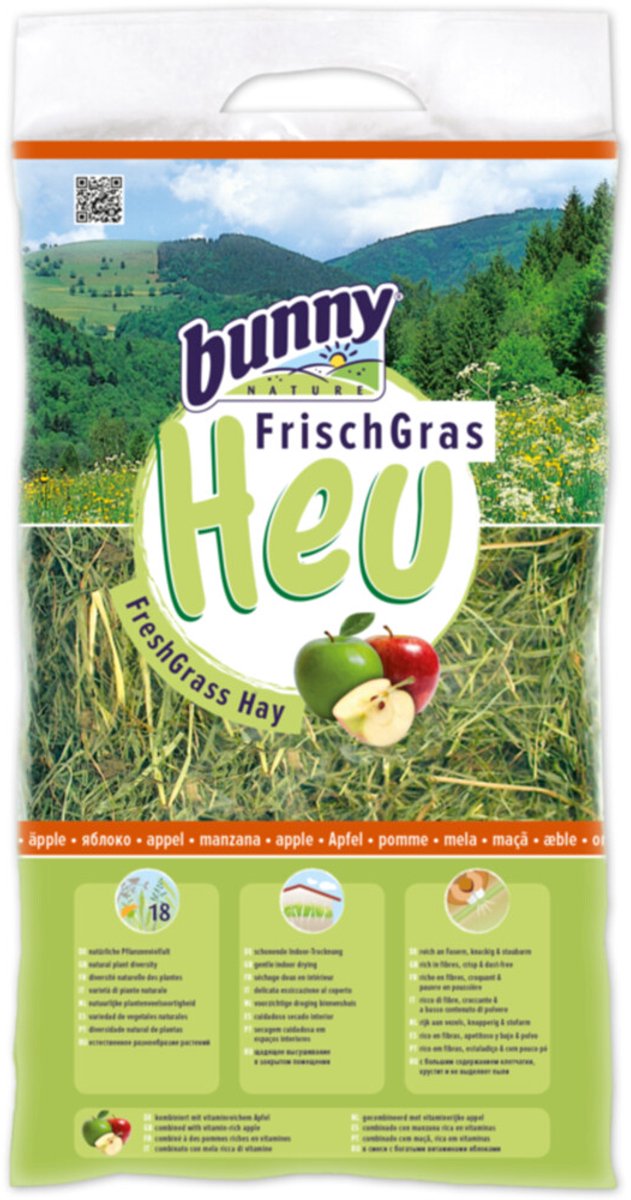 Bunny Nature Nagerfutter Frischgras Heu Apfel 500 gr