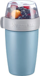 Westmark Müslibecher Lunchpot, mit 2 auslaufsicheren Fächern: 200 ml + 500 ml, Kunststoff, natur, BPA-frei, blaugrau klar, 5285226b