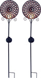 Luxform - 2x Gartenlampe mit Erdspieß - Mandala-Sonne - LED - angetrieben durch Solarenergie - 2er-Set