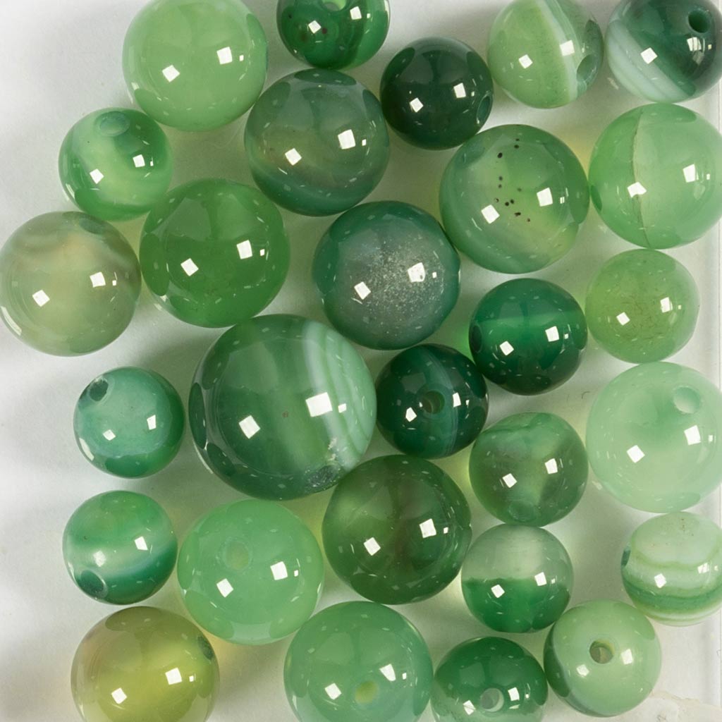 Creativ Company Achatperlen, D 13+15 mm, Lochgröße 0,9-1 mm, ca. 28 Stück, leuchtend grün, 28 Stück 1 Karton
