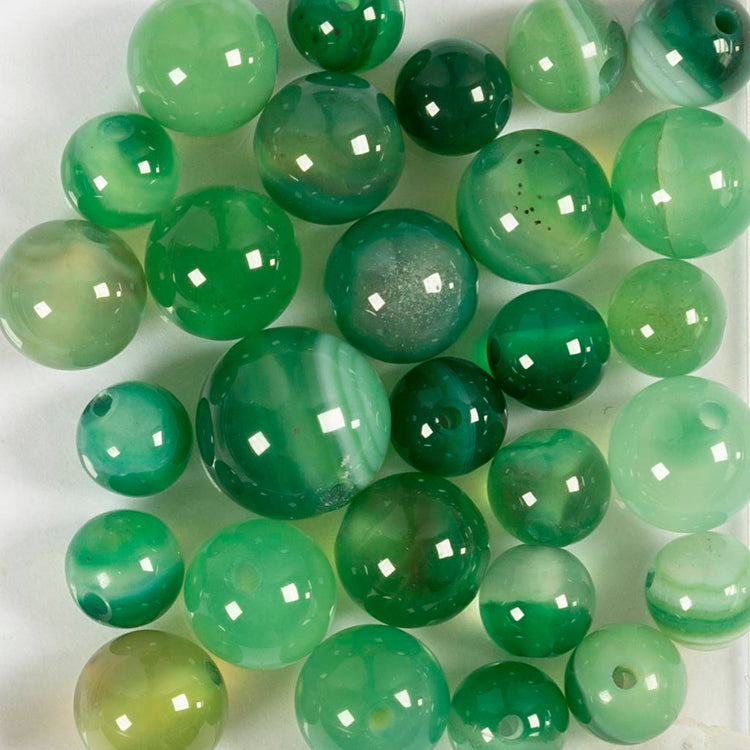 Creativ Company Achatperlen, D 13+15 mm, Lochgröße 0,9-1 mm, ca. 28 Stück, leuchtend grün, 28 Stück 1 Karton