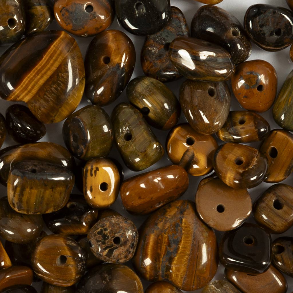 Creativ Company Kristallperlen, Tigerauge, D 7-12 mm, Lochgröße 1 mm, ca. 63 Stück, braun, 63 Stück 1 Karton
