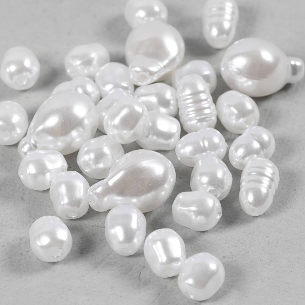 Creativ Company Wachsperlen, oval, D 6-14 mm, Lochgröße 1,3-1,5 mm, 30 Stück 1 Box