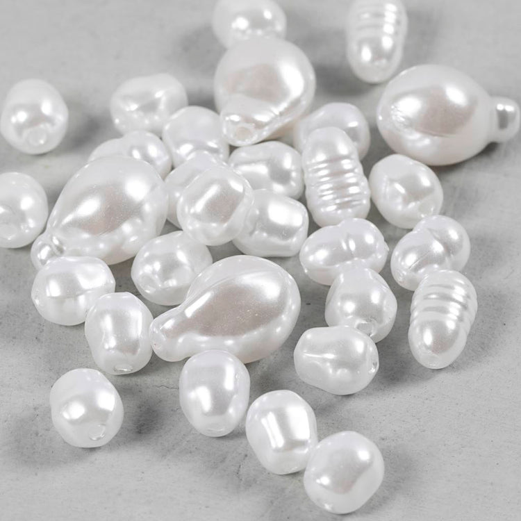 Creativ Company Wachsperlen, oval, D 6-14 mm, Lochgröße 1,3-1,5 mm, 30 Stück 1 Box