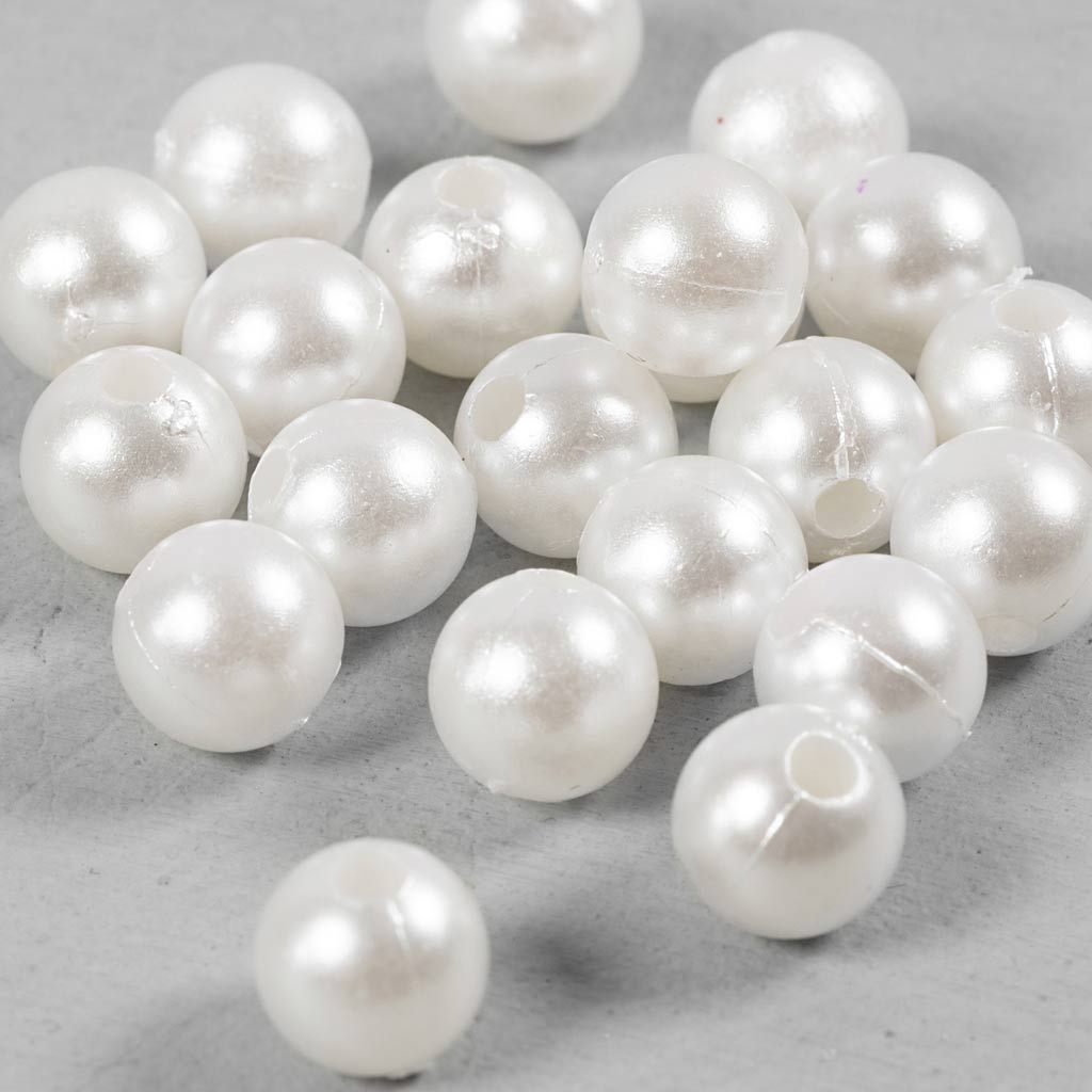 Creativ Company Wachsperlen, D 8 mm, Lochgröße 2,3 mm, Perlmutt, 22 Stück 1 Box