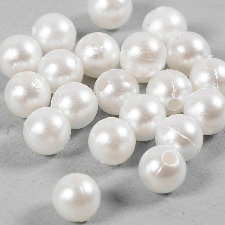 Creativ Company Wachsperlen, D 8 mm, Lochgröße 2,3 mm, Perlmutt, 22 Stück 1 Box