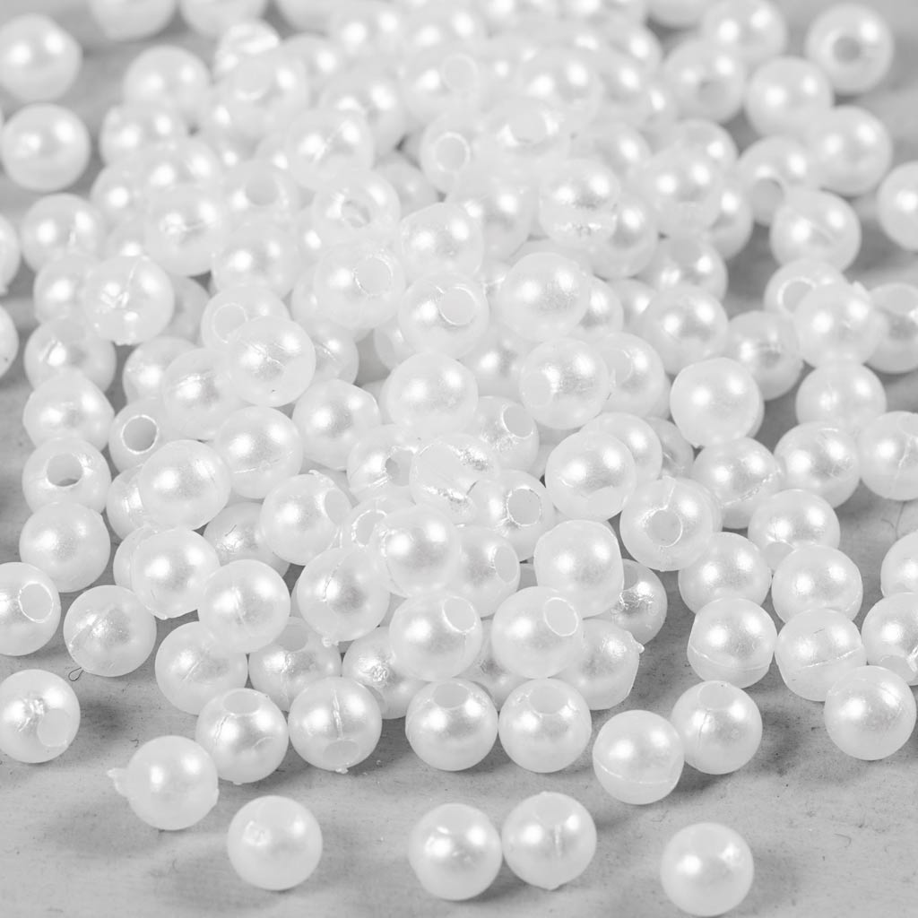 Creativ Company Wachsperlen, D 4 mm, Lochgröße 1,5 mm, Perlmutt, 210 Stück 1 Box