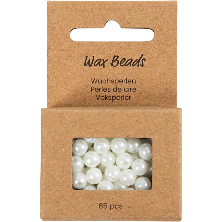 Creativ Company Wachsperlen, D 6 mm, Lochgröße 1,9 mm, Perlmutt, 65 Stück 1 Box